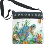 5D Diamond Painting Shoulder Bag – DIY Sea Turtle Design with Special Shaped Crystals, Partial Drill Diamond Art Bag Craft Kit for Adults, Stylish Handmade Crossbody Tote for Everyday Use & Gifts