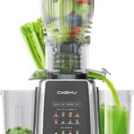 Cold Press Juicer, 5.8″ Wide Feed Chute Juice Extractor Machine, High Juice Yield, Slow Masticating Juicer for Whole Vegetables & Fruits