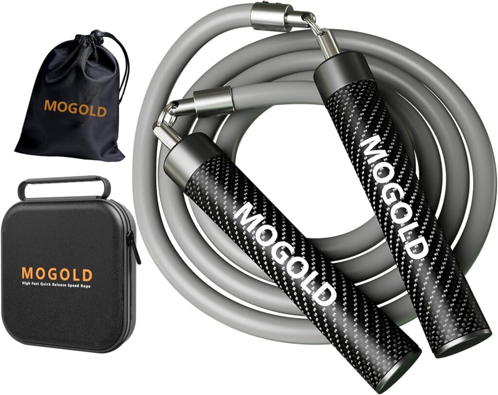 1lb Weighted Jump Ropes for Women & Men with 1/2 Pound Jump Rope Cable & Thicker Leather Jump Rope Weighted Handles, Best for Fitness, High-Intensity Strength Workouts