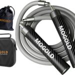 1lb Weighted Jump Ropes for Women & Men with 1/2 Pound Jump Rope Cable & Thicker Leather Jump Rope Weighted Handles, Best for Fitness, High-Intensity Strength Workouts