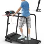 CIIHI Walking Treadmill for Senior – Foldable Senior Treadmill with 300 lbs Capacity and Long Handrails – Home Recovery Fitness Exercise Machine for Elder with Heart Rate Monitor