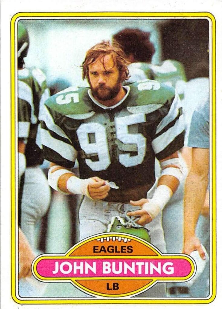 1980 Topps #251 John Bunting Philadelphia Eagles NFL Football Card NM-MT