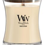 WoodWick Vanilla Bean Holiday Candle Gifts for Women and Men, 9.7 oz Medium Hourglass Candle with Crackling Wick