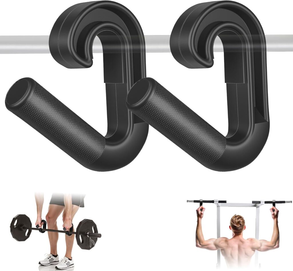 Neutral Grip Pull Up Handles, Ergonomic Non-Slip Hooks for Barbell Row Deadlift Resistant Bands Cable Machine, Lightweight Pull Up Bar Accessories, Portable Grips for Home Gym Workout, Nylon