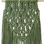 Nashibowu Small Macrame Wall Hanging Decor Boho Tapestry for Bedroom Living Room Dorm Nursery and Office, Cute Aesthetic Wall Art for Small Spaces for Teen Girls and Home Decor (Green, 16 * 10 Inch)