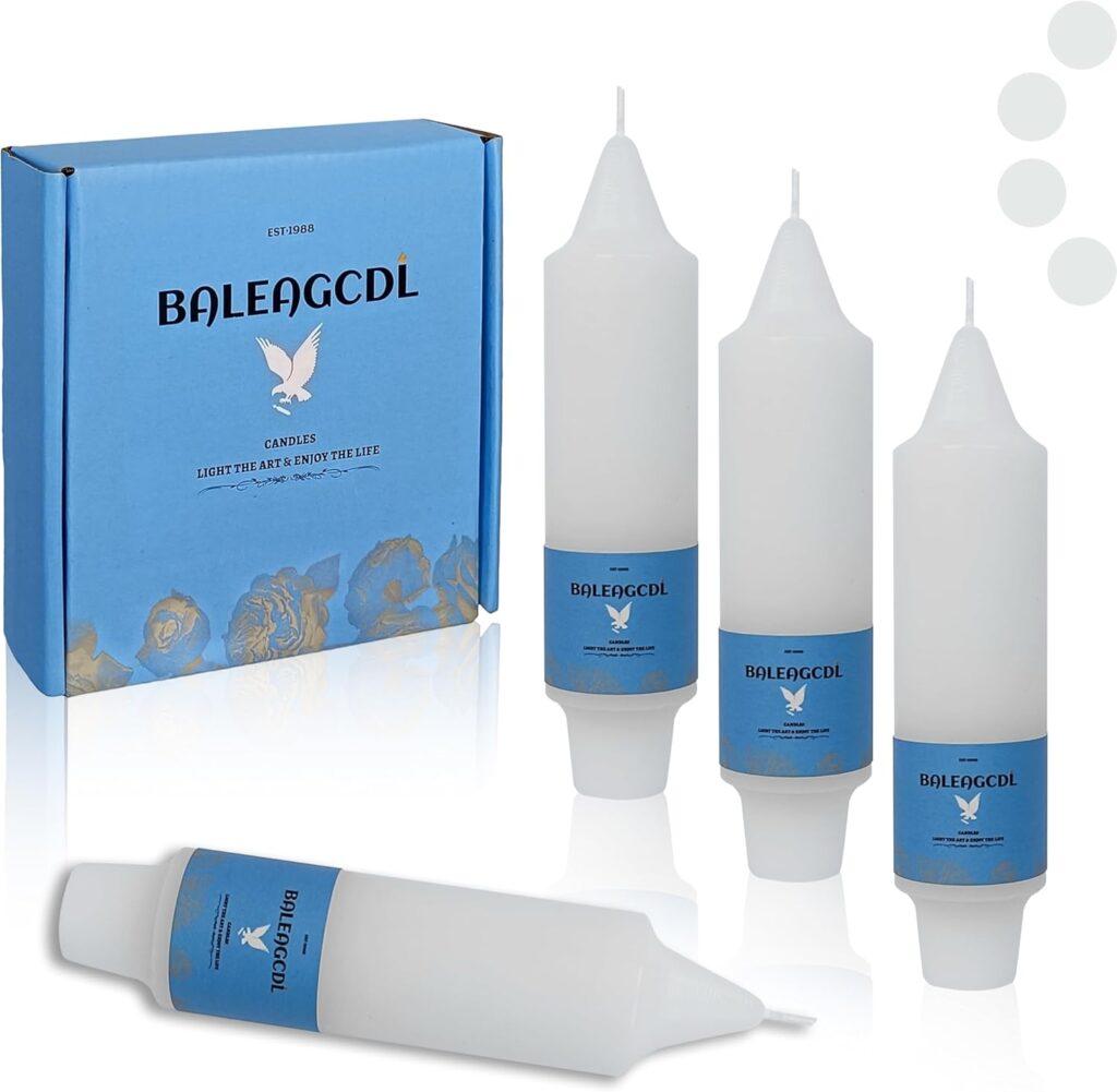 Handmade Unscented Taper Candles Long Lasting Burn White Candles 5 Inch Short Dinner Candle Sticks Smokeless Wax Candles Unique Design for Weddings Holiday Gift Home Decoration