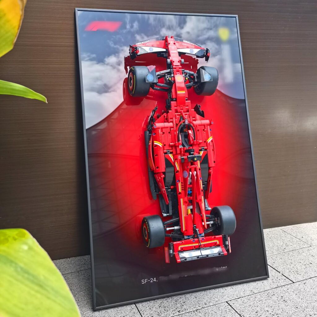 Display Wallboard for Lego Technic 42207 Ferrari SF-24 F1 Building Blocks,Adult Collectibles Wall Mount for Lego Car(No Car Included)