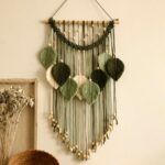 Artilady Macrame Wall Hanging -Handmade Sage Green Leaf Wall Tapestry,Boho Decorations for Bedroom Living Room Bathroom,Earthy Room Decor,Wedding Birthday for Women Girls