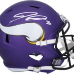 Jordan Addison Minnesota Vikings Autographed Riddell Speed Replica Helmet – Autographed NFL Helmets