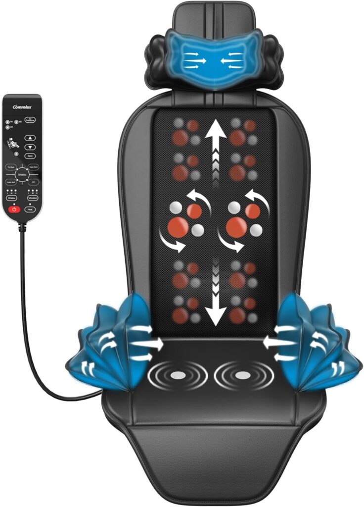 Shiatsu Massage Cushion with Heat,Kneading Massager with Vibration,Seat Massager for Office