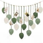 Winmist Glimpse Large Boho Macrame Wall Hanging-Leaf Tapestry Decor for Bedroom,Handcrafted Green Nature-Inspired Wall Art,Refreshing Space Background