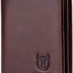 BULLCAPTAIN Large Capacity Genuine Leather Bifold Wallet/Credit Card Holder for Men with 15 Card Slots QB-027
