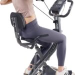 Exercise Bike Stationary Bikes for Home Recumbent Exercise Bike Folding with 10-Level Adjustable Resistance LCD Monitor Pulse Sensor Support Back Pad and Tablet Holder Arm Resistance Band 265LBS Weight Capacity for Home Workout