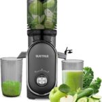 SUSTEAS Cold Press Juicer Machines, 5.3″ Feed Chute(50oz Capacity), 300W Slow Masticating Juice Extractor for Whole Fruits and Vegetables, Automatic Feed, High Juice Yield,Easy to Clean, Silver gray