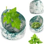 Green Small Pottery Herb Stripper Bowl, Handmade Pottery Vegetable Leaf Stripper for Kitchen, Multi-Functiona Herb Stripper Tool Chopper, Durable Small Ceramic Bowls for Herbs Weed Spice