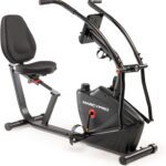 Marcy Dual Action Cross Training Recumbent Exercise Bike with Arm Exercisers, Gym Equipment for Work from Home Fitness, Black JX-7301