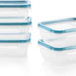 Snapware Total Solution 5-Pack (3-Cup) Plastic Food Storage Containers Set, Leakproof & Airtight Locking Lids Rectangular Tupperware, Non-Toxic BPA-Free Lids, Microwave Dishwasher Freezer Safe