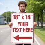 Custom Metal Signs Outdoor, 18×14 Inch, Personalized Signs for Business, Rust Free Aluminum, UV Ink Printing, Durable/Weatherproof