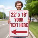 Custom Metal Signs Outdoor, 22×16 Inch, Personalized Signs for Business, Rust Free Aluminum, UV Ink Printing, Durable/Weatherproof