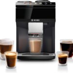 Bosch 500 Series Fully Automatic Espresso and Coffee Machine – Touch Control Panel, Milk Hose, Ceramic Grinder, Uses Beans & Ground Coffee, 9 One-Touch Drinks, in Black TPU40109