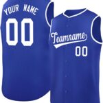 Custom Men Full Button Sleeveless Baseball Jersey Personalized Stitched Name Number for Women Youth