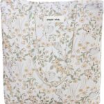 Sunwel Fashion Women Top Zipper Forest Picnic & Bunny in Bloom Cute Prints Cotton Tote Bag for Work Travel Gym Shopping Beach