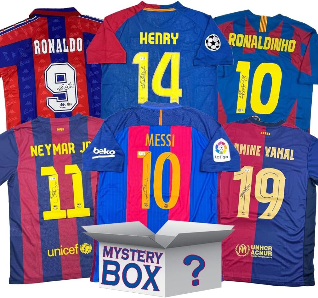 FC Barcelona Autographed/Signed Soccer Jersey Mystery Box with PSA JSA or Beckett COA