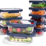 10-Pack Glass Food Storage Containers with Tempered Lids – Borosilicate, Airtight, Oven-Safe (-4°F~950°F), BPA-Free, 4.4 & 1.6 Cup, Leak-Proof, Dishwasher Safe (Blue)