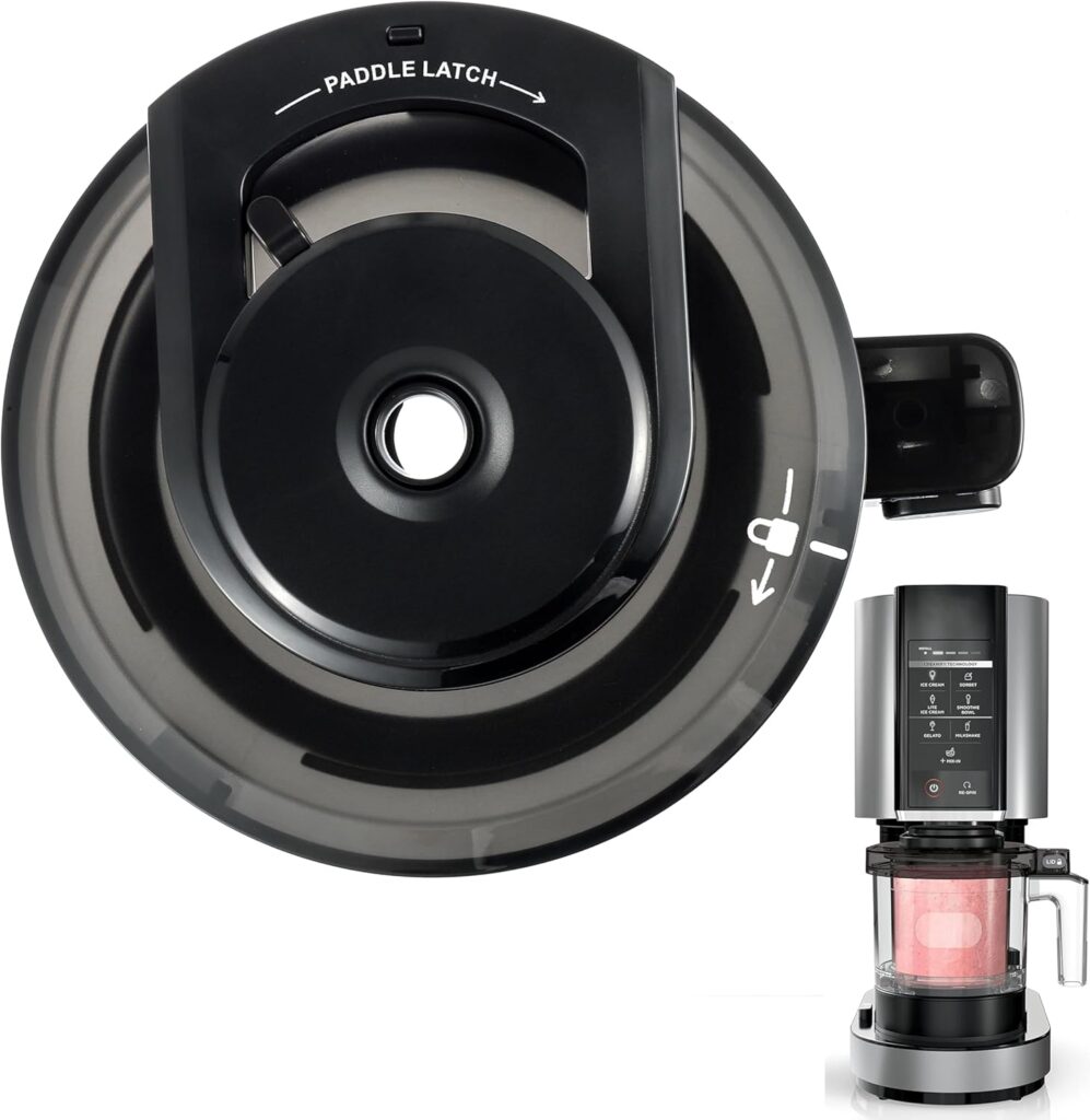 Outer Bowl Lid for Ninja NC301 Ice Cream Maker, Reusable Creami Replacement Lid Compatible Ninja NC299AMZ/NC301/NC300/NC201/NC101 Series (NO Paddle) Ice Cream Maker Accessories