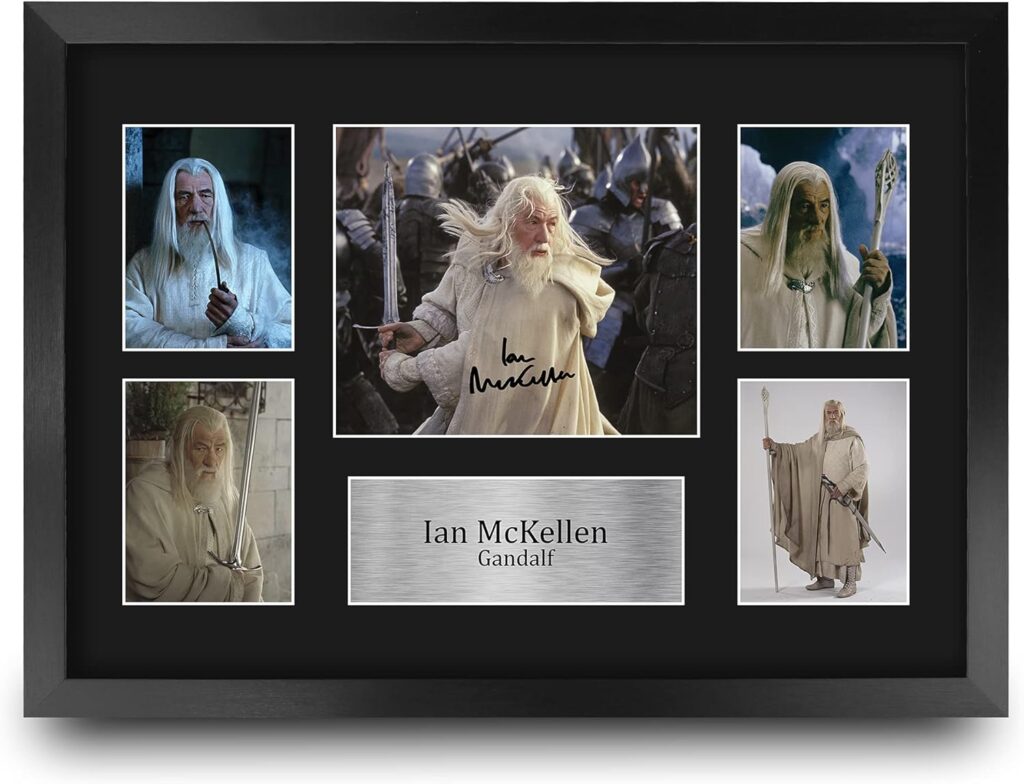 HWC Trading Sir Ian McKellen Lord of the Rings Gandalf 16 x 12 inch (A3) Printed Gifts Signed Autograph Picture for Movie Memorabilia Fans – 16″ x 12″ Framed