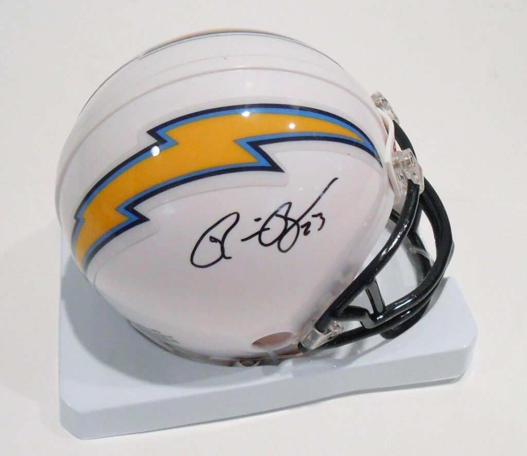 Ronnie Brown Signed San Diego Chargers Mini Helmet w/COA Dolphins – Autographed NFL Mini Helmets