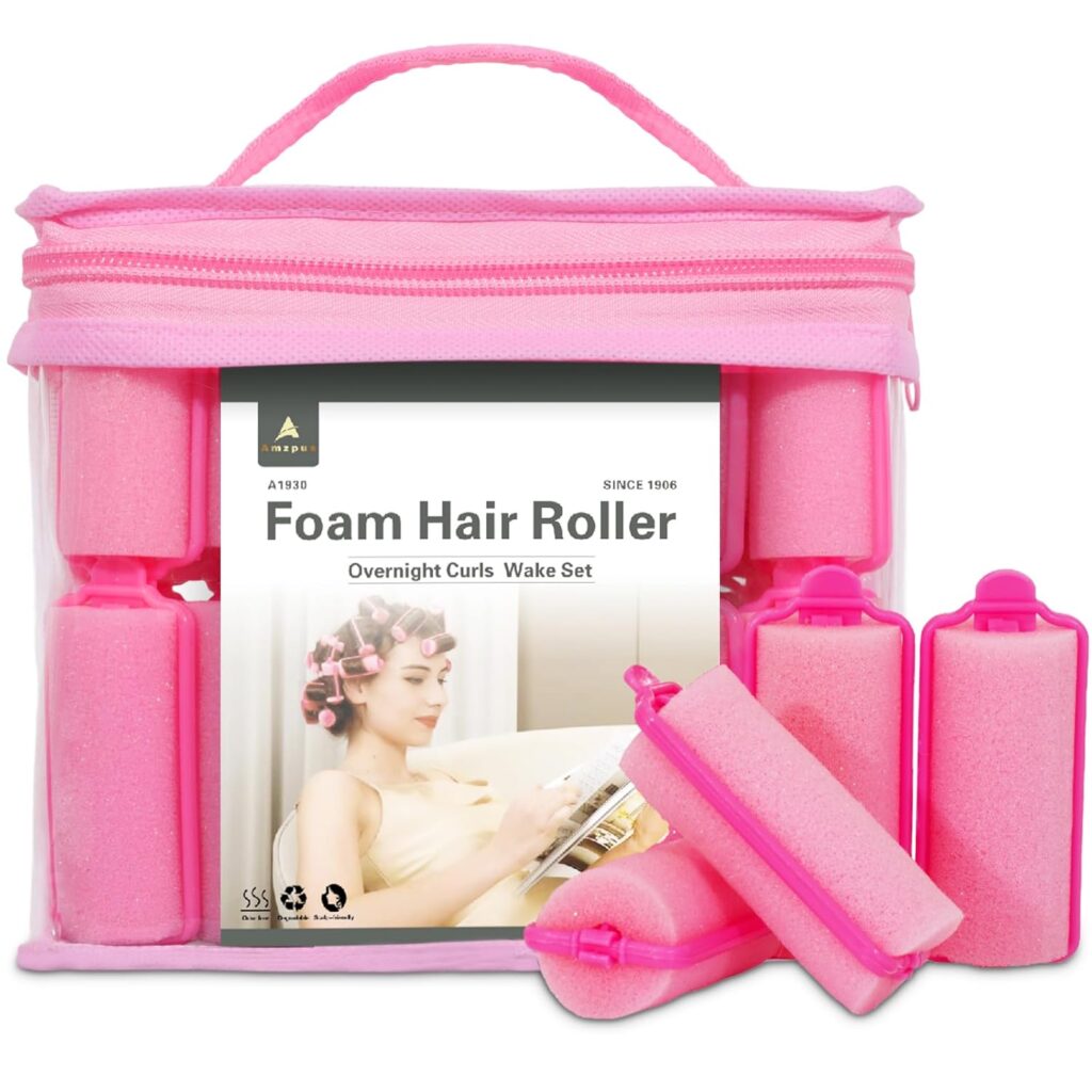36 Pieces Foam Sponge Hair Rollers – Soft Sleeping Flexible Styling Curlers for Hair Styling (Pink)