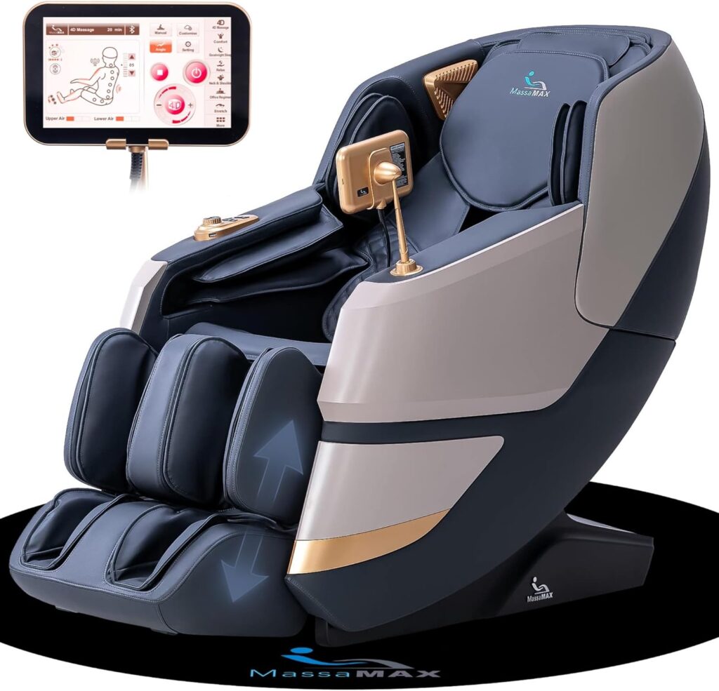 MassaMAX MT339 4D Massage Chair, Full Body Shiatsu Recliner with Auto Extendable Footrest, Zero Gravity, SL Track, Deep Yoga Stretch,15 Modes, AI Voice Control, Foot Rollers, and Heating (Magic Black)