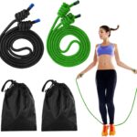 2 PCS Flow Exercise Ropes, 9 Feet Double Braid Workout Rope with Portable Bag, Cardio Weighted Jump Rope for Freestyle Skipping, Flow Fitness Rope for Men Women, Indoor Outdoor Exercise, Gym Training