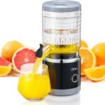 Citrus Juicer Machine, Automatic Orange Juicer Squeezer, High Juice Yield, Ease to Use and Clean, Electric Fruits Juicer with Cleaning Brush for Orange, Lemon, Grapefruit(Black)