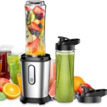 Electric Smoothie Blender, Powerful Small Blender with 2 Portable 20oz Tritan blender Bottles, BPA-Free with 4 Stainless Steel Blades, Mixer Smoothie Maker for Shakes and Smoothies