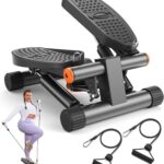 Niceday Steppers for Exercise, Stair Stepper with Resistance Bands, Mini Stepper with 300LBS Loading Capacity, Hydraulic Fitness Stepper with LCD Monitor