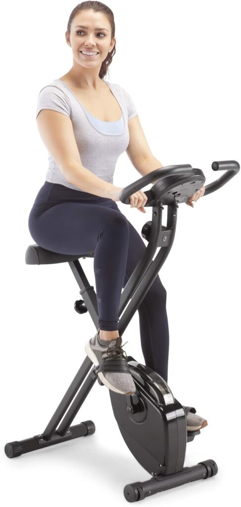 Marcy Foldable Upright Exercise Bike with Adjustable Resistance for Cardio Workout & Strength Training – Multiple Styles Available
