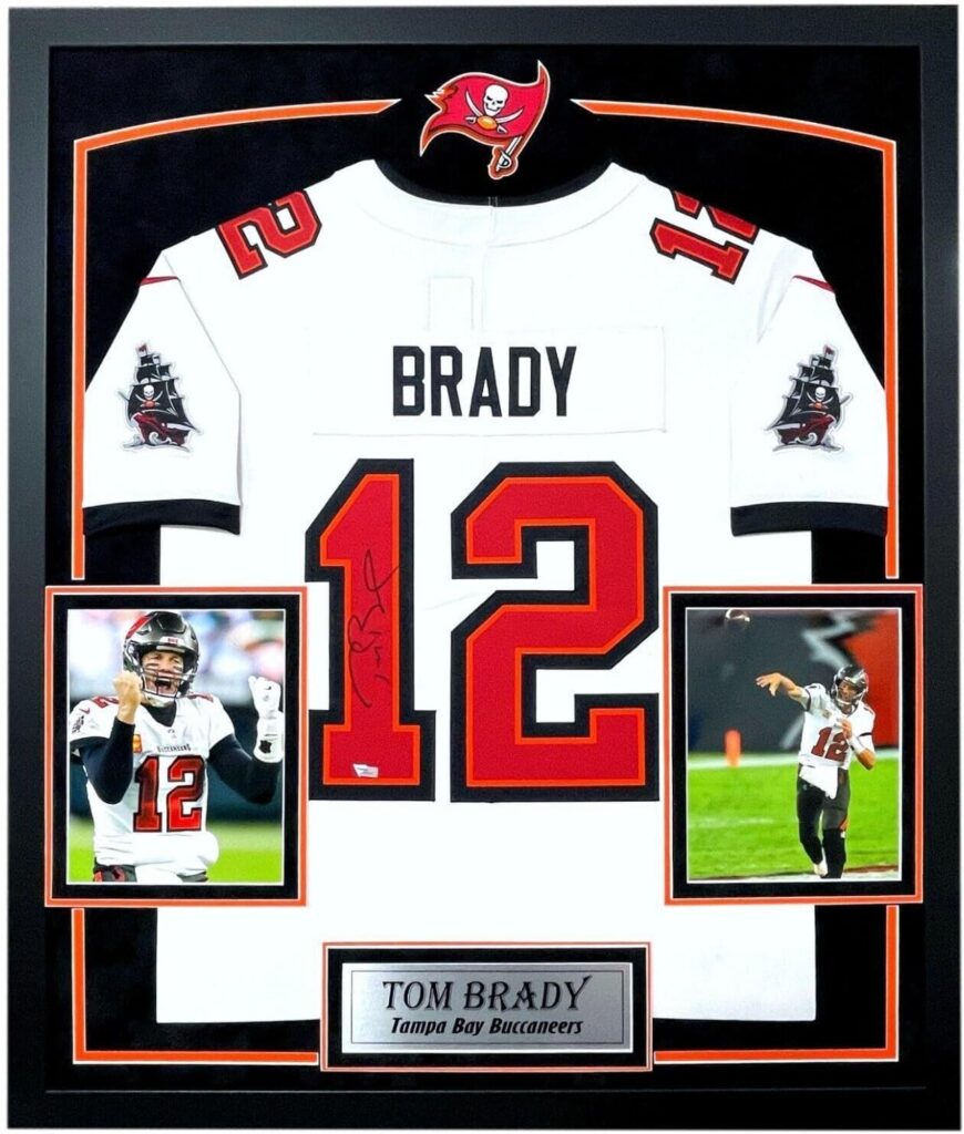 Tom Brady Signed Tampa Bay Buccaneers Framed Jersey Fanatics Autograph 12 – Autographed NFL Jerseys