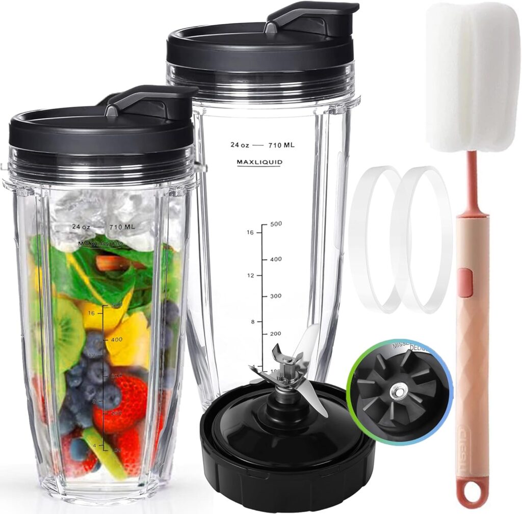 Ninja Blender Cups Replacement, Replacement 24oz Blender Cup For Ninja BL450 BL480 BL482 BL640 BL642 BL682 BN401 BN751 BN800 BN801