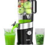Aeitto Juicer Machines with 4.9″ Large Feed Chute, Cold Press Juicer For Whole Vegetables and Fruits, Juice Extractor Machine with Cleaning Brush, Easy to Clean, High Juice Yield, Black