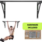 Rage Fitness Heavy-Duty Wall Mounted Pull Up Bar – 500 lbs Weight Capacity | Maintain Upper Body Strength & Core Stability | Space Efficient Steel Chin Up Black Bar for Home & Gym Versatile Workouts