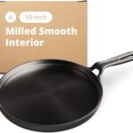 Greater Goods Cast Iron Griddle with Organically Pre-Seasoned Surface, 10-inch Stove Top Griddle Pan