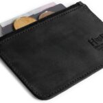 Hide & Drink, Zippered Wallet, Card Case, Folded Bills Storage, Coin Organizer, Travel Accessories, Full Grain Leather, Handmade, Charcoal Black