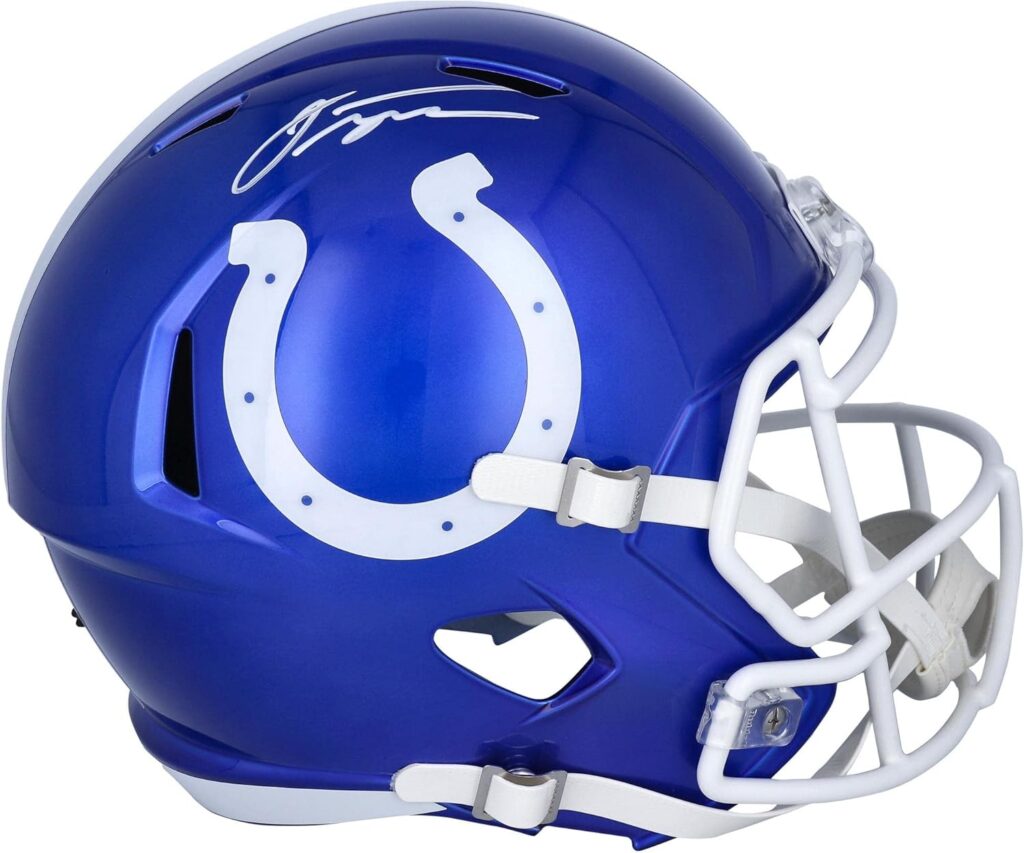 Jonathan Taylor Indianapolis Colts Autographed Riddell Flash Alternate Speed Replica Helmet – Autographed NFL Helmets