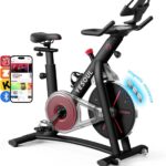 Yesoul Black Exercise Bike for Home,Smart White Cycling Bike Magnetic Stationary Bike, Low Noise Indoor Cycling Bike for Home Gym Electric Stationary Bike with Tablet Mount & Comfortable Seat Cushion for Women Apartment Workout Bike for Fitness