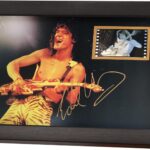 veratwo Music Room Decoration – Signed Eddie Van Halen Poster Framed Photo Gift 8×6 Inches,with 1x 35mm Van Halen Film Display,Cool Rock Guitar Gifts for Birthday Christmas