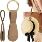 Magnetic Hat Clip for Travel on Bag – Silicone Hat Holder Clip for Sun Hats, Baseball Caps & Fedoras on Purse, Backpack, Luggage & Suitcase, Secure Hat Keeper Accessories (1 Pack, Brown)