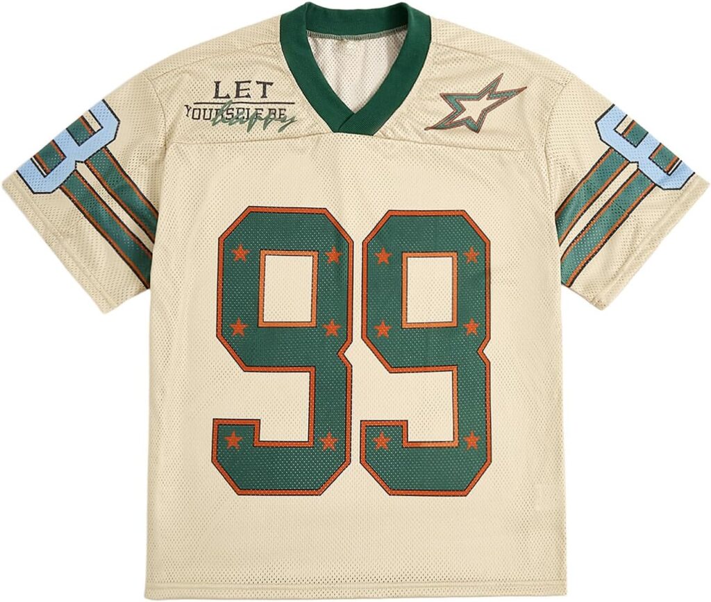 SOLY HUX Mens Jersey Y2k Baggy Shirts Graphic Tees Oversized V Neck Tshirts Summer Tops