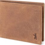 BERLINER BAGS Vintage Genuine Leather Wallet for Men Brooklyn, RFID Blocking, Bifold, Front Pocket Slim Wallet, 10 Card Holder, 2 Bills Compartment, 1 Gift Box – Brown